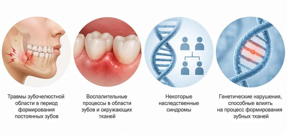 Возможные причины развития одонтомы челюсти