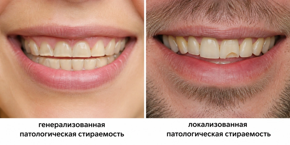Формы патологической стираемости по локализации